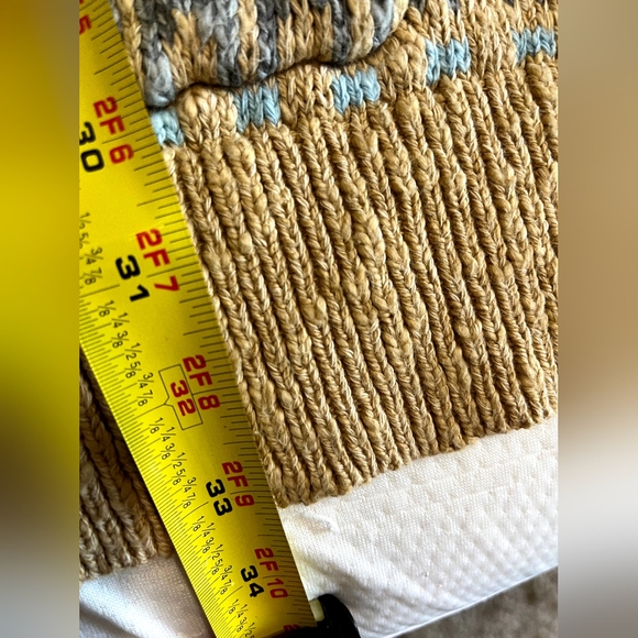 L.L.Bean Women's Cotton Ragg Open Cardigan in a multicolor Fair Isle pattern. XL - Picture 5 of 7